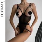 Ellolace Sexy Adult Bodysuit for Women Crotchless Fantasy Sissy Night Hot Uncensored Call of the Night Clip Sexy Clothes 1