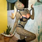 Ellolace Sexy Leopard Cosplay Lingerie Set Hollow Out Long Sleeve Pants Fetish Party Costume with Headgear Kit for Women 3