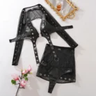 Ellolace Women Punk Style Music Festival Sexy Baddie Club Outfits Latex Hot Sexy Clothes PVC New Matching Sets Outfit 6