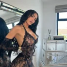 Ellolace Intimate Sexy Dress Set Fancy Attractive Chest Suspenders Halter 4-Piece Gloves See Through Backless Outfit 4