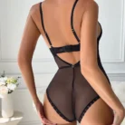 Ellolace Adult Female Backless Bodysuit Sexy Stylish Hot High Waist Lace Girls Attractive See Through High Street Costume Kit 6