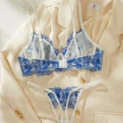 Ellolace Floral Lace Embroidery Lingerie Set Push Up Bra Kit See Through Tulle Exotic Intimate Underwear 2