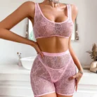Ellolace Ultra Sexy Lingerie Set Fantasy Sensual Exotic Transparent Lace Matching Outfits See Through Seamless Onlyfans Sets 3