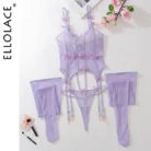 Butterfly Sexy Lingerie Set Ellolace See Through Lace G-String Ensemble for Women 5