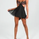 Ellolace Adult Female Sexy Dress Chain Shoulder Straps Backless Fancy Set Cut Out Sides Bra Women Tutu Organza Hilitos Outfit 4