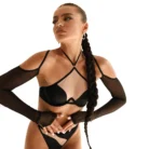 Ellolace Ultra Sexy Lingerie With Sleeve Halter Bra Tulle Underwear Ensemble Natural Clothes Female Skinny Underwear Lingeries 2
