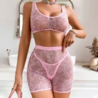 Ellolace Ultra Sexy Lingerie Set Fantasy Sensual Exotic Transparent Lace Matching Outfits See Through Seamless Onlyfans Sets 4
