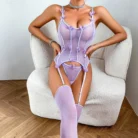 Butterfly Sexy Lingerie Set Ellolace See Through Lace G-String Ensemble for Women 2