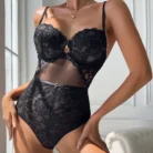 Ellolace Adult Female Backless Bodysuit Sexy Stylish Hot High Waist Lace Girls Attractive See Through High Street Costume Kit 25