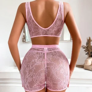 Ellolace Ultra Sexy Lingerie Set Fantasy Sensual Exotic Transparent Lace Matching Outfits See Through Seamless Onlyfans Sets 6