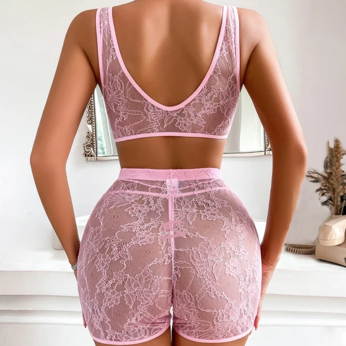Ellolace Ultra Sexy Lingerie Set Fantasy Sensual Exotic Transparent Lace Matching Outfits See Through Seamless Onlyfans Sets 6