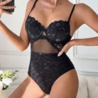 Ellolace Adult Female Backless Bodysuit Sexy Stylish Hot High Waist Lace Girls Attractive See Through High Street Costume Kit 4