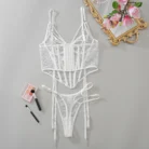 Hollow Out Corset Lingerie Set Ellolace Sexy Lace Outfits Women’s Ethical Underwear 6