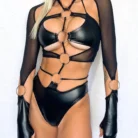 Ellolace Sexy Cut Out Bodysuit with Crop Top Music Festival Rave Outfit Hot Club Costume Aesthetic Women’s Body Clothes 2
