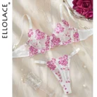 Sexy Hot Lace Women's Ethical Underwear Ellolace Lingeries See Through Intimate Complete 2 Pieces Set Beautiful Matching Bra Set 1