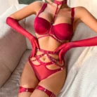 Ellolace Woman Daring Red Lingerie Ultra Sexy Intimate Female Complete Luxury Attractive Chest Suspenders 8-Piece Hot Sexy Adult 6