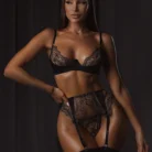 Ellolace Lace Lingerie Set with Long Gloves Attractive Chest Suspenders Delicate Ensemble Underwear for Women 4